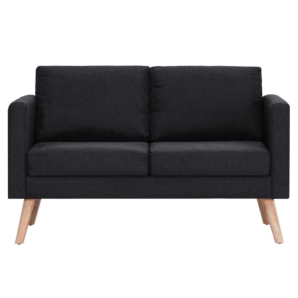2-dijelni set sofa od tkanine crni