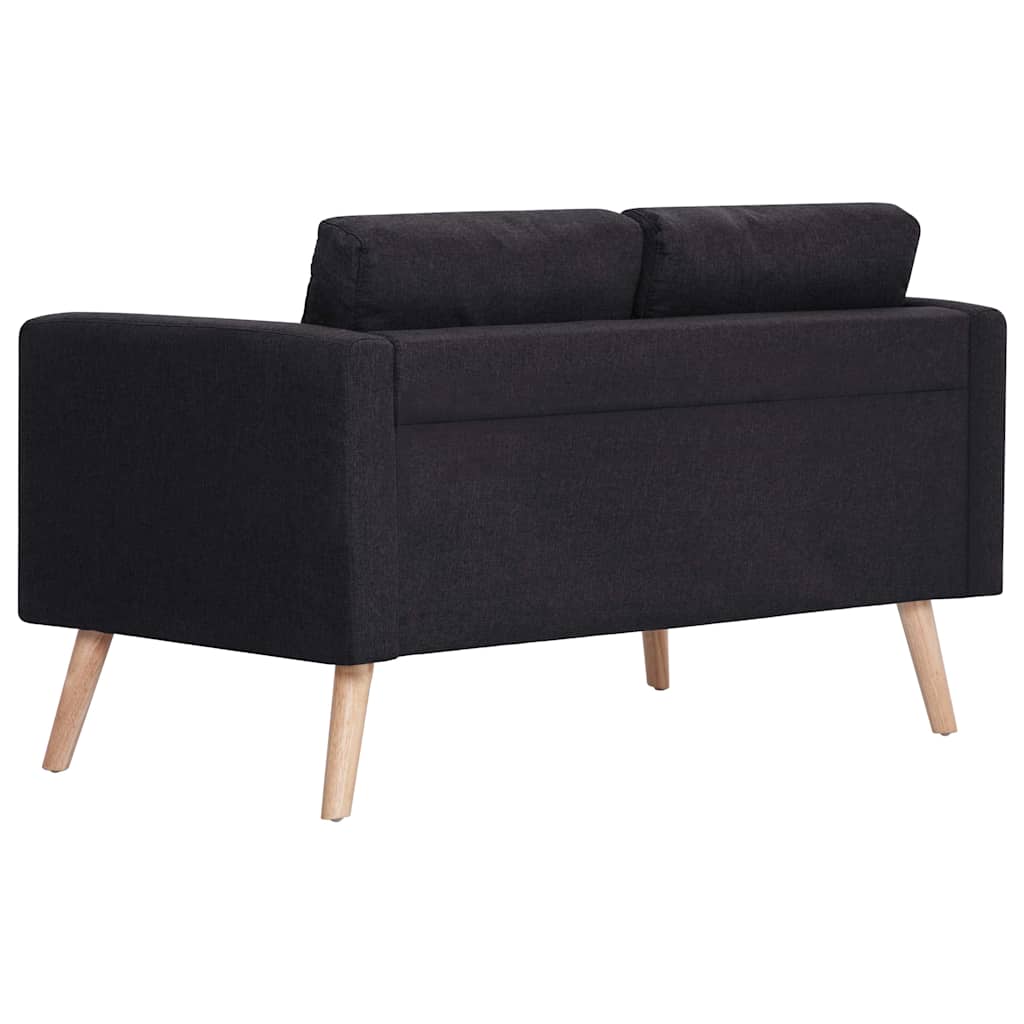 2-dijelni set sofa od tkanine crni