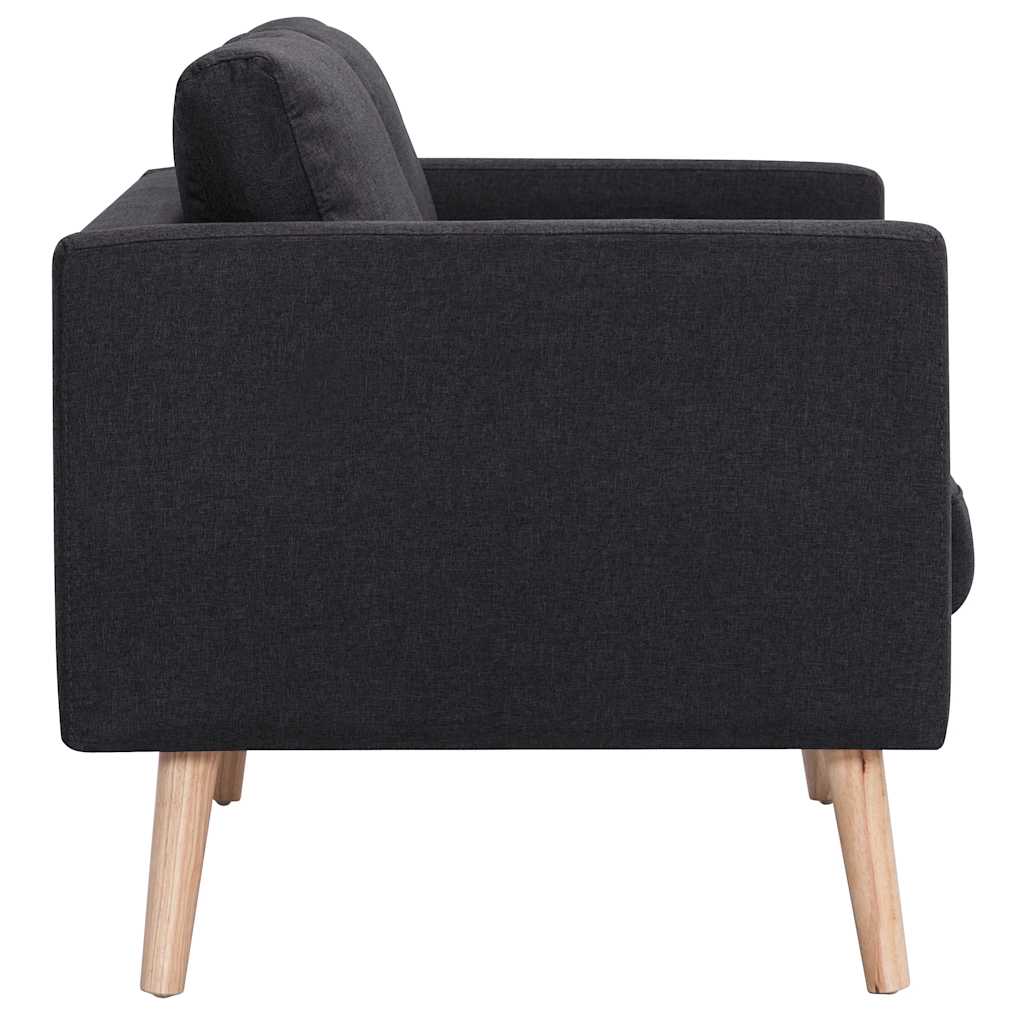 2-dijelni set sofa od tkanine crni