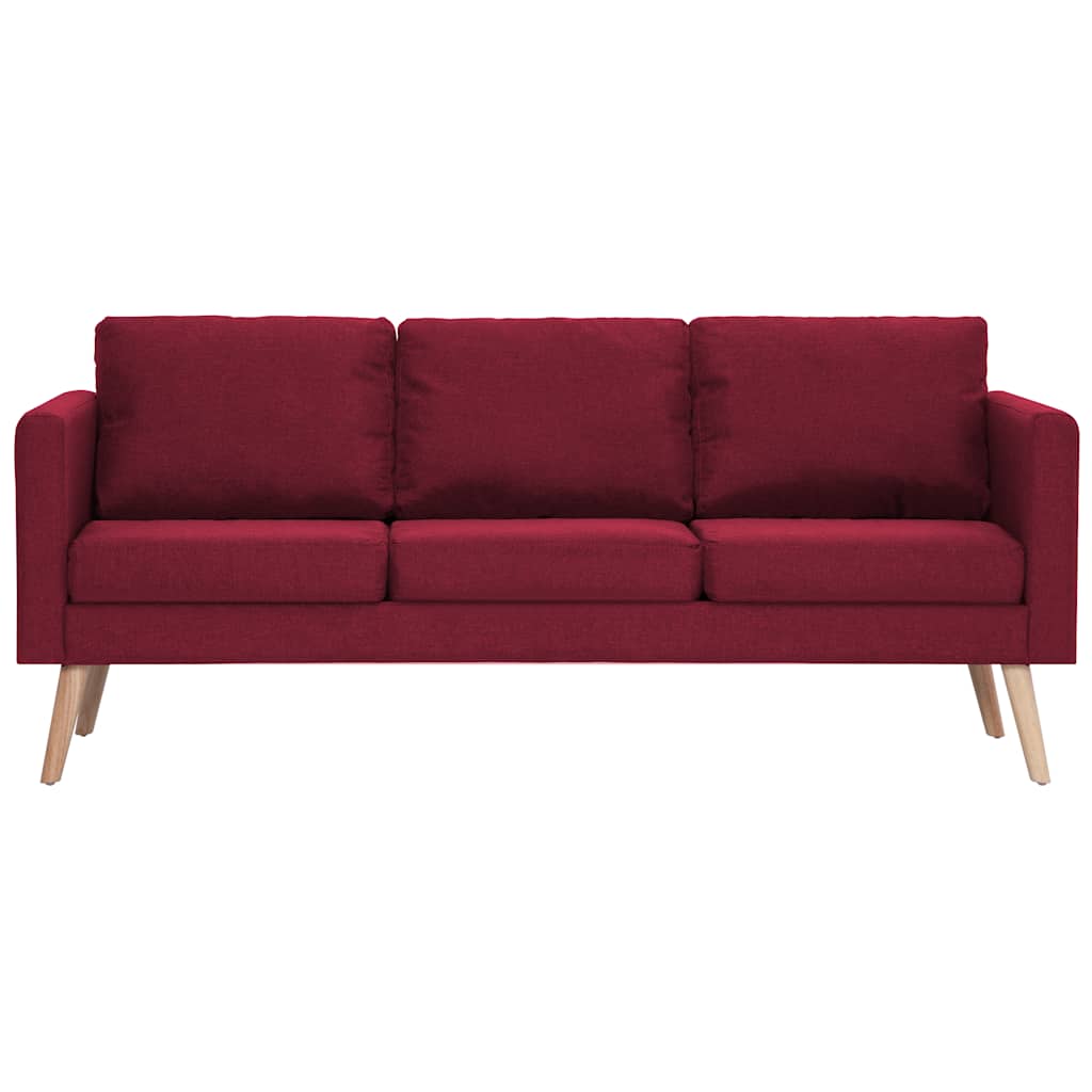 2-dijelni set sofa od tkanine crvena boja vina