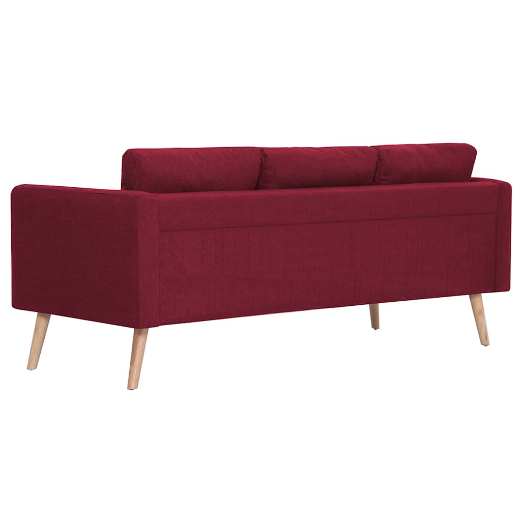 2-dijelni set sofa od tkanine crvena boja vina