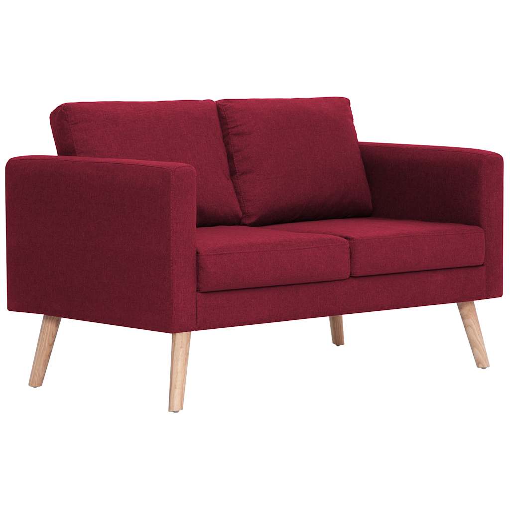 2-dijelni set sofa od tkanine crvena boja vina