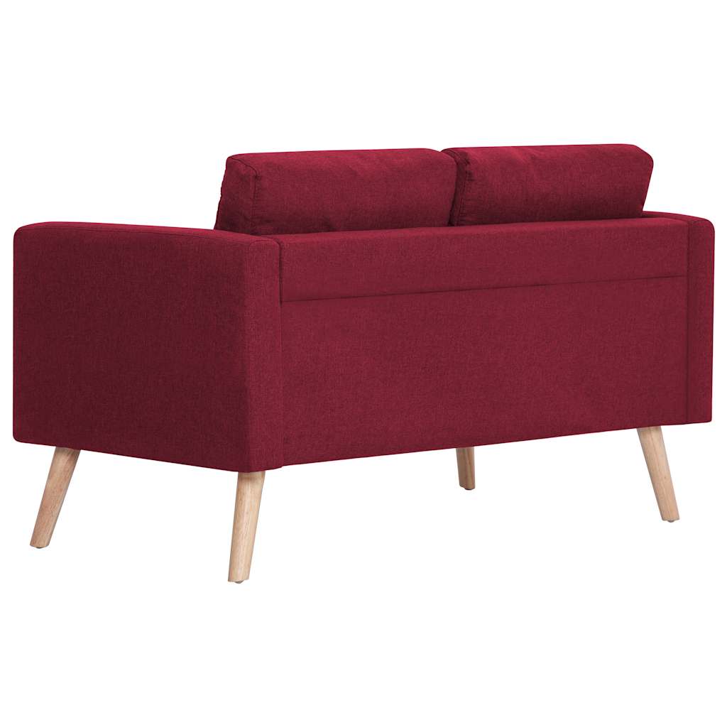2-dijelni set sofa od tkanine crvena boja vina