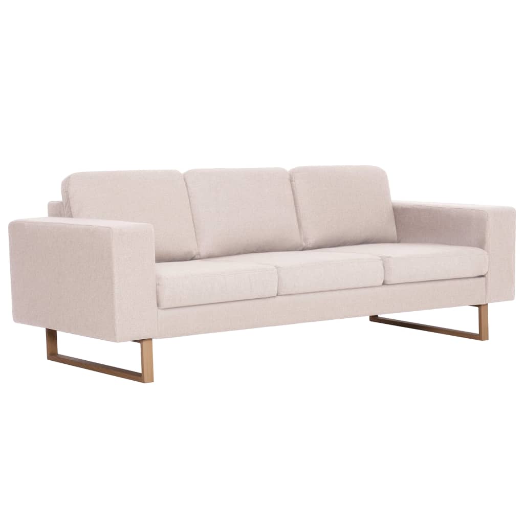 2-dijelni set sofa od tkanine krem