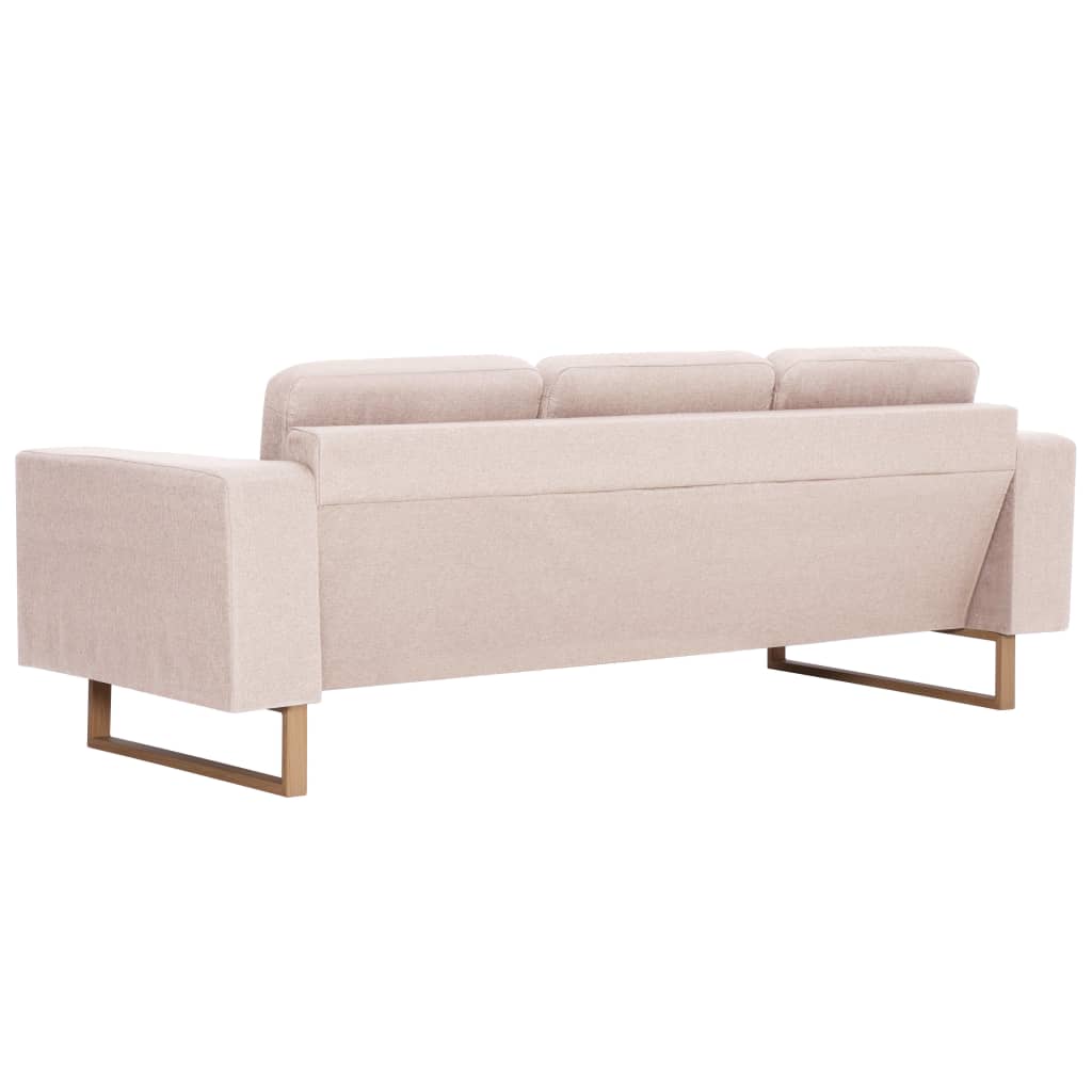 2-dijelni set sofa od tkanine krem