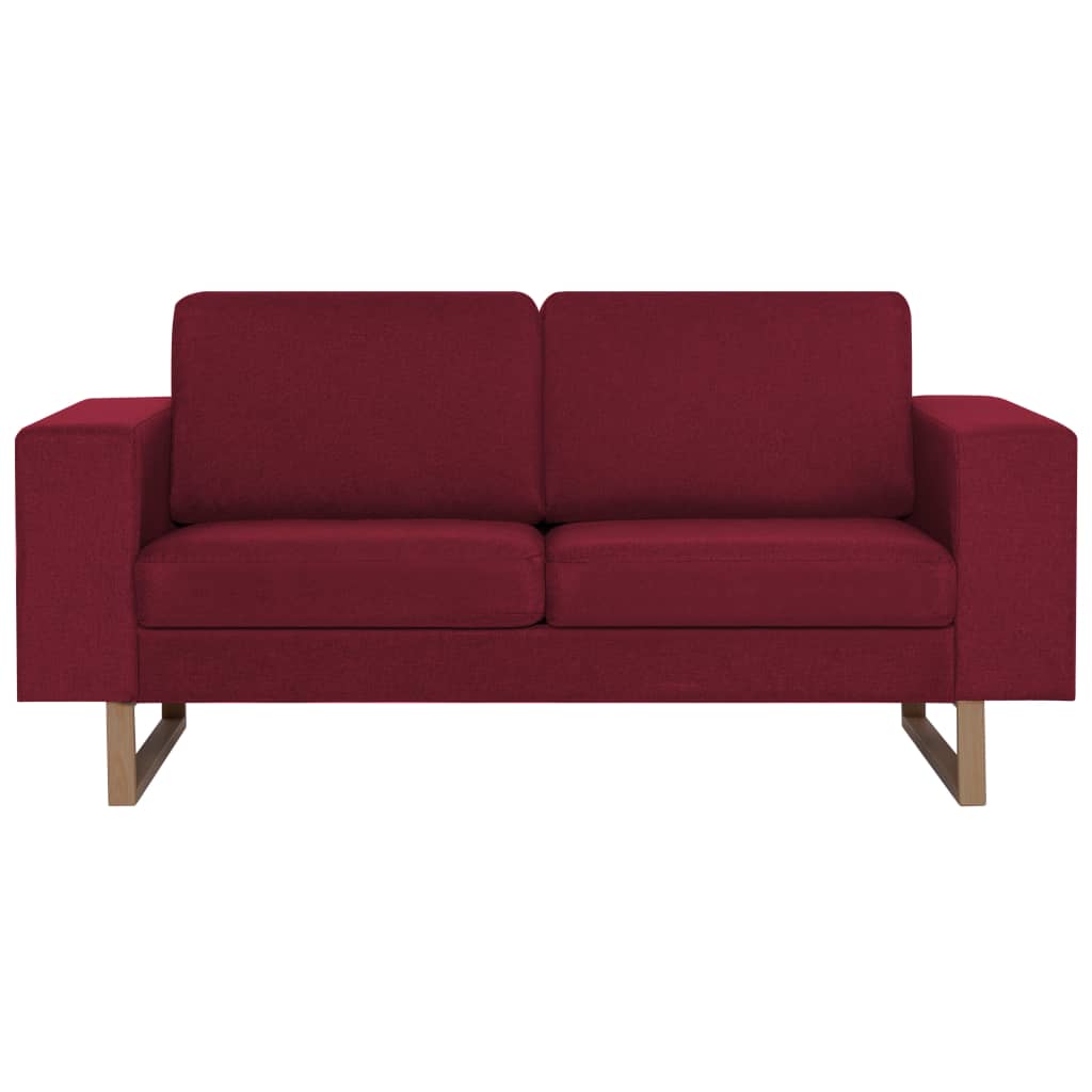 2-dijelni set sofa od tkanine crvena boja vina