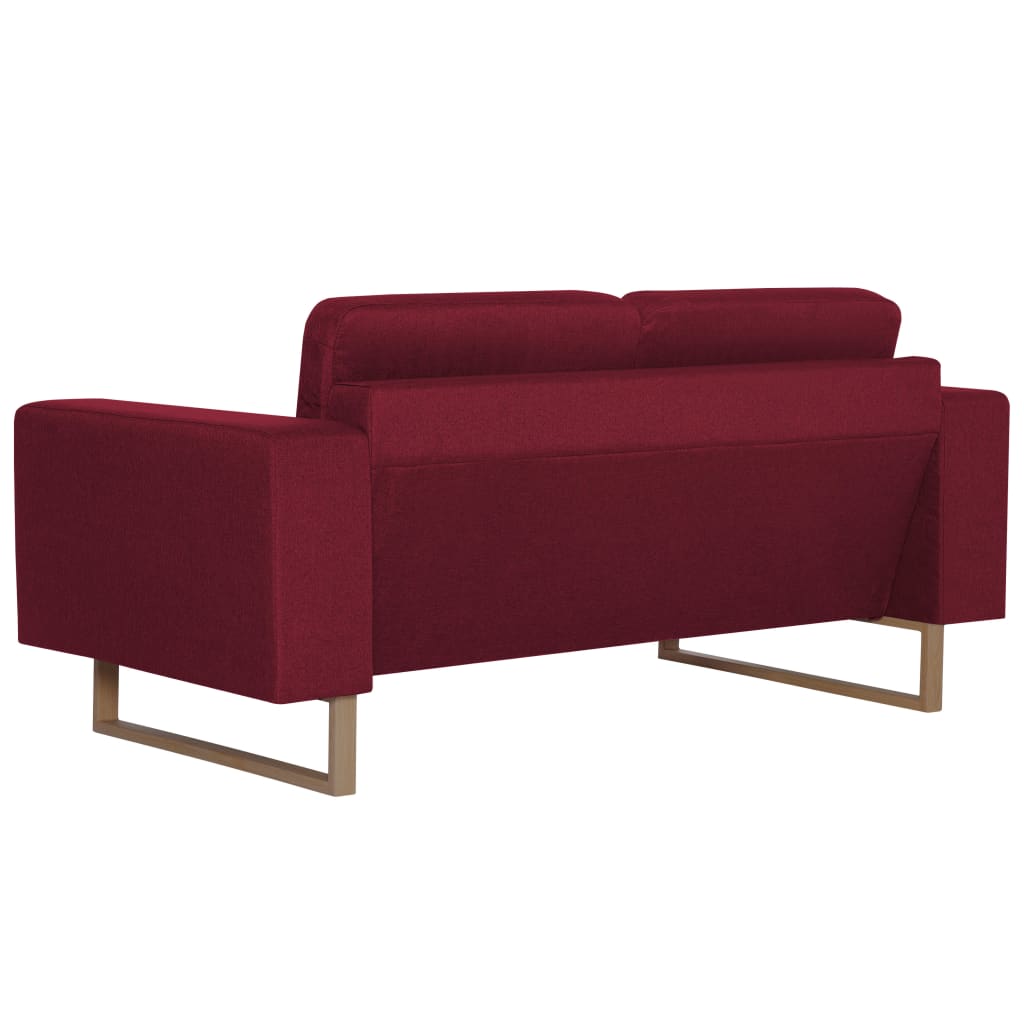 2-dijelni set sofa od tkanine crvena boja vina