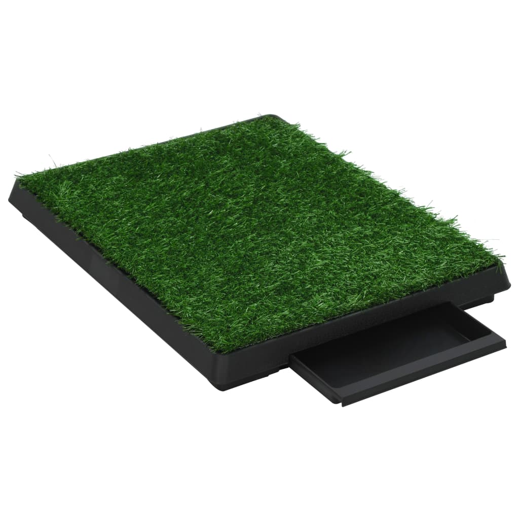 Toaleti za ljubimce s pladnjem i travom 2 kom zeleni 63x50x7 cm