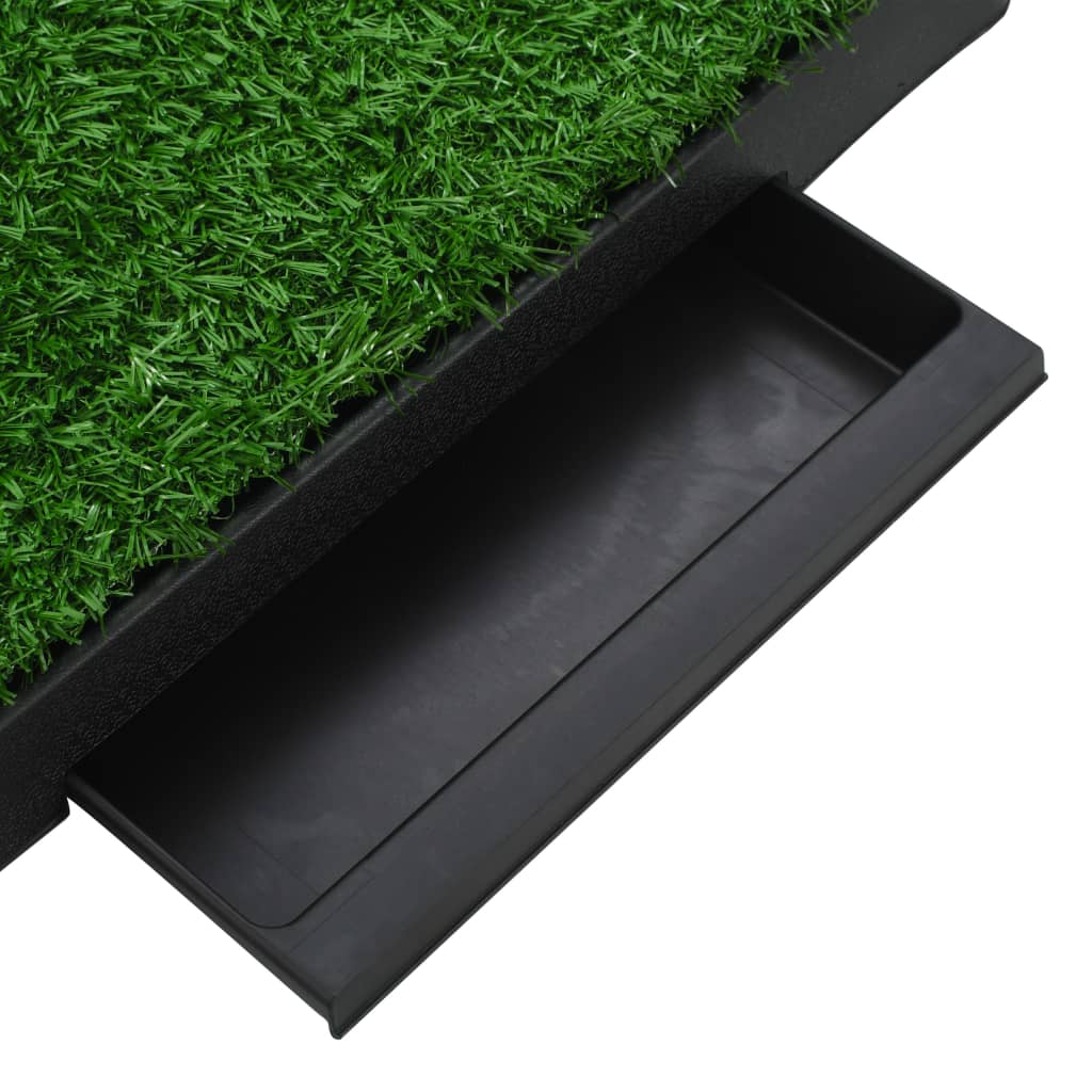 Toaleti za ljubimce s pladnjem i travom 2 kom zeleni 63x50x7 cm