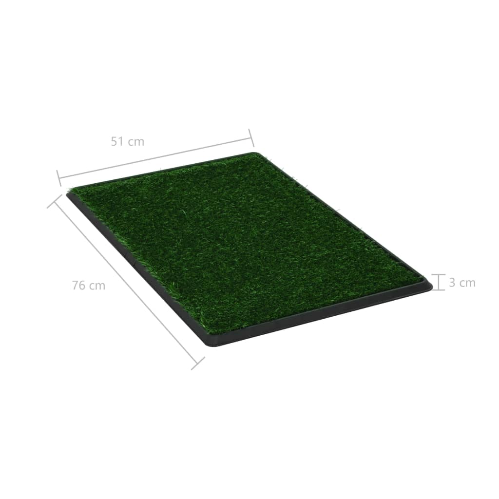 Toaleti za ljubimce s pladnjem i travom 2 kom zeleni 76x51x3 cm