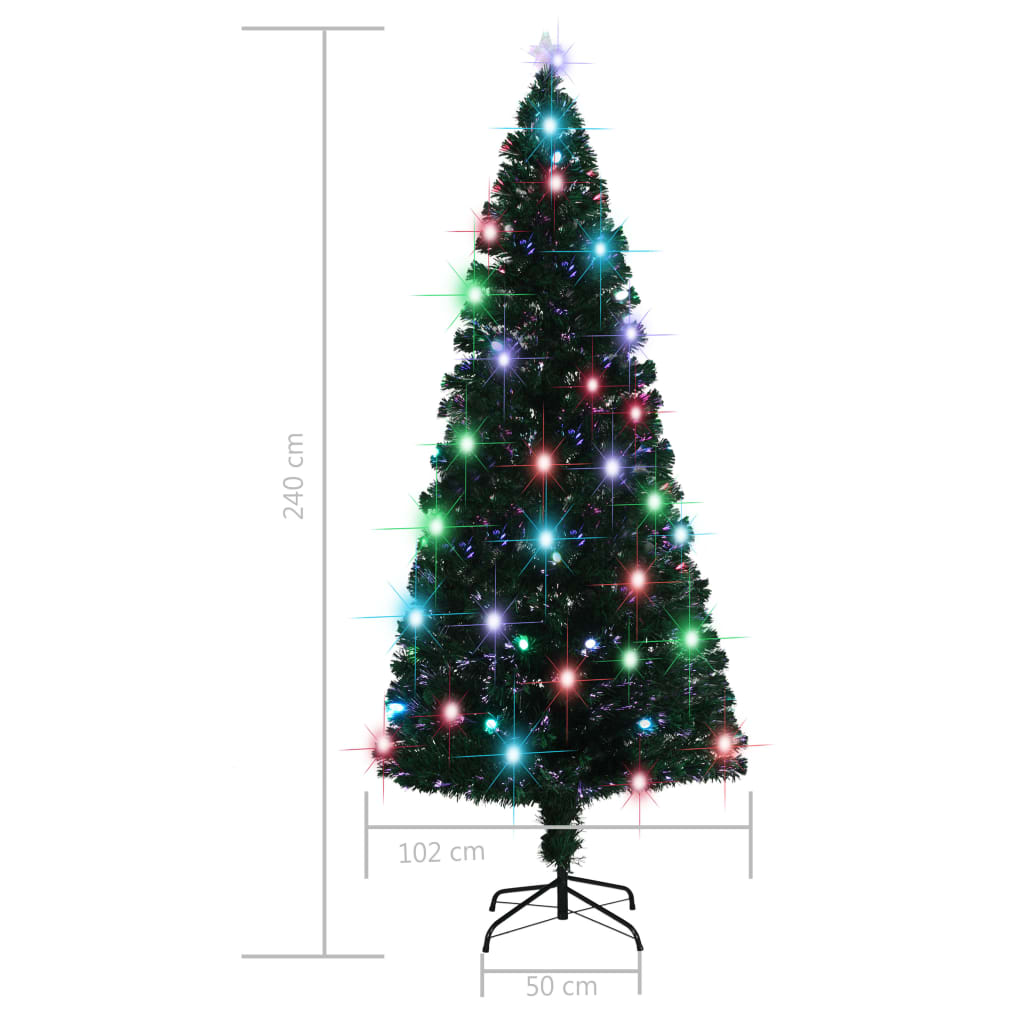 Osvijetljeno božićno drvce sa stalkom i LED 210 cm optička vlakna