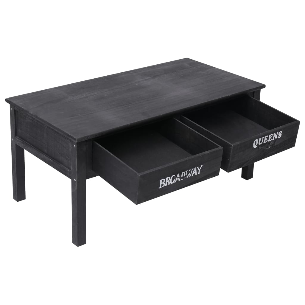 Stolić za kavu crni 100 x 50 x 45 cm drveni