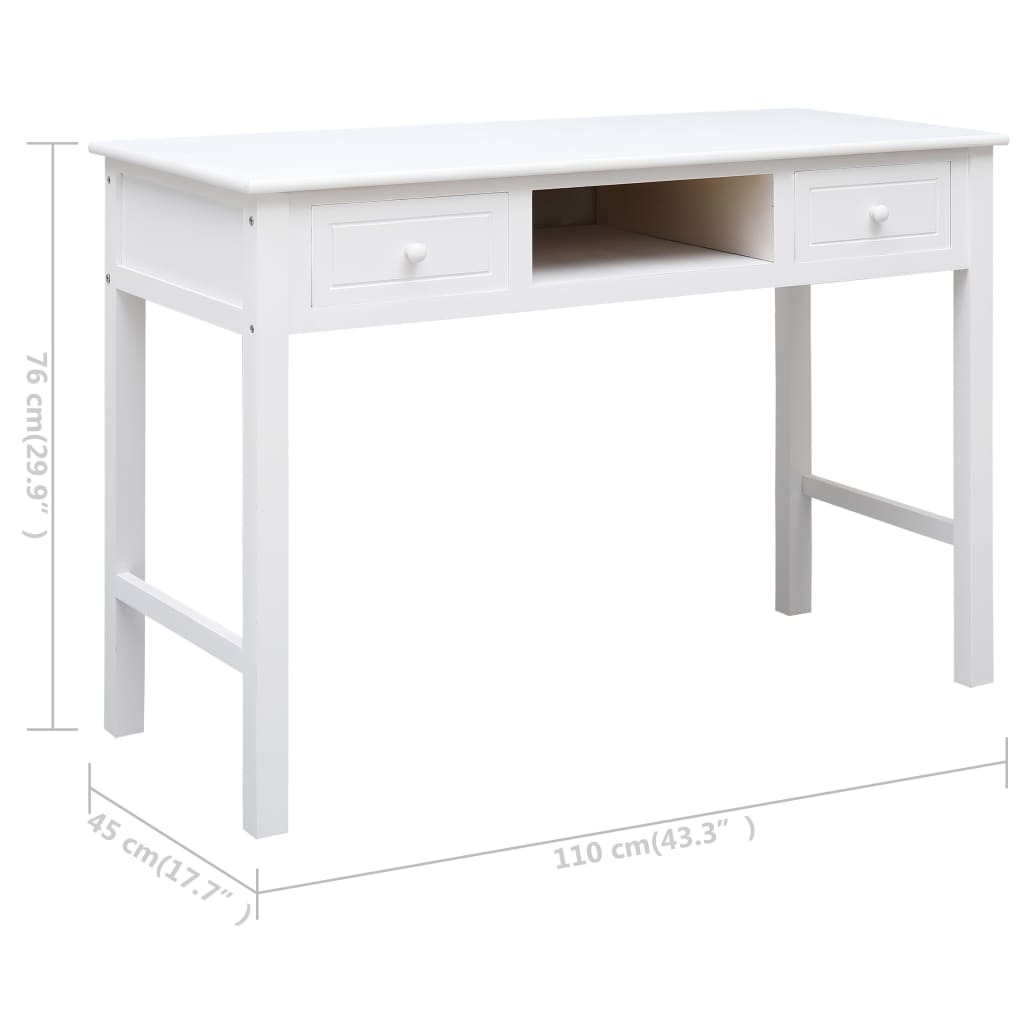 Pisaći stol bijeli 110 x 45 x 76 cm drveni