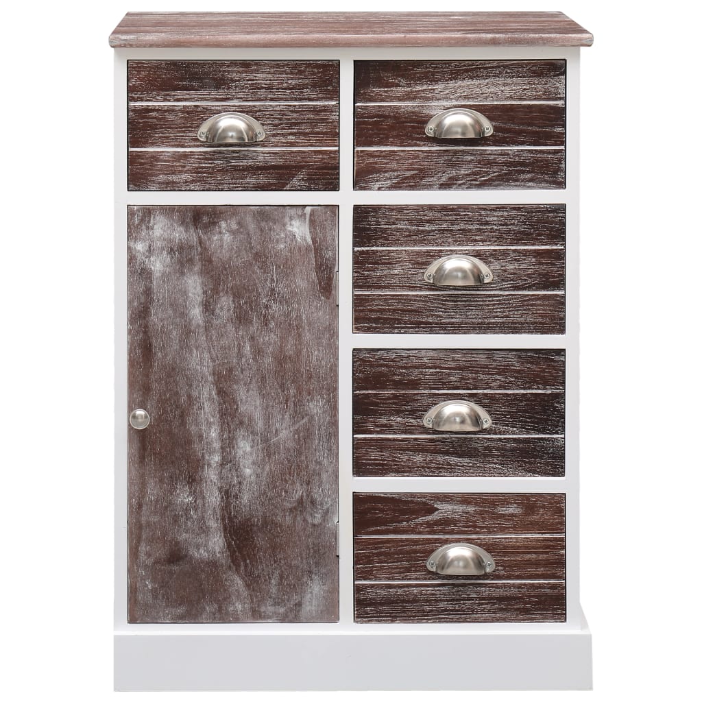 Komoda s 10 ladica smeđa 113 x 30 x 79 cm drvena