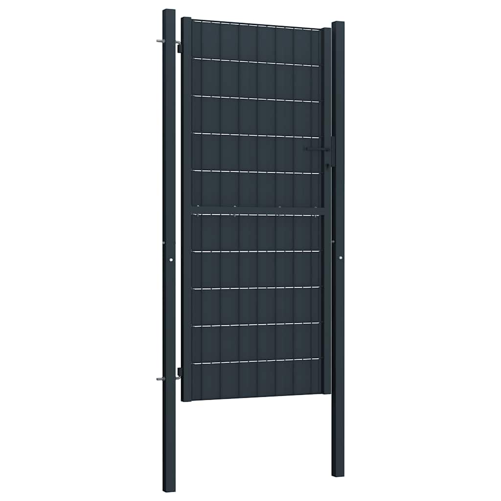 Vrata za ogradu PVC i čelik 100x124 cm antracit boje