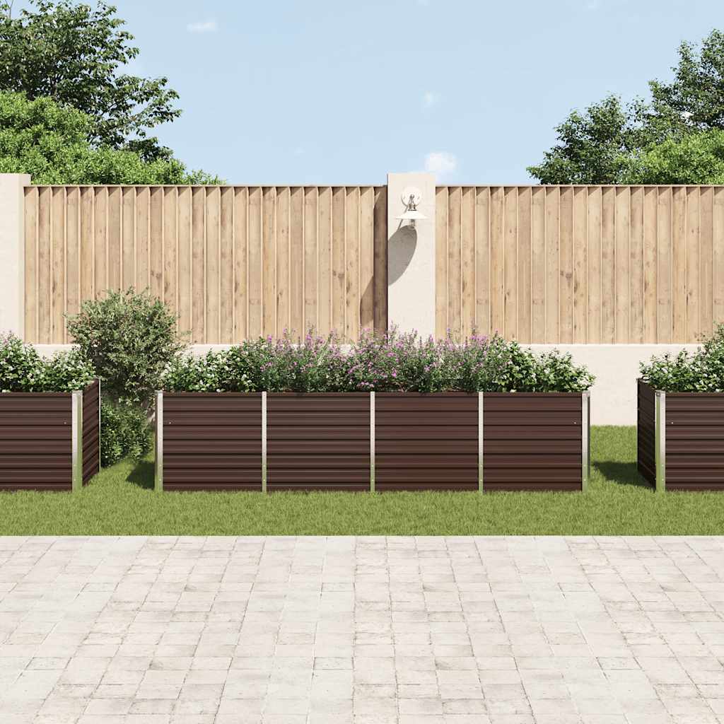 Povišena vrtna gredica smeđa 320 x 80 x 77 cm pocinčani čelik