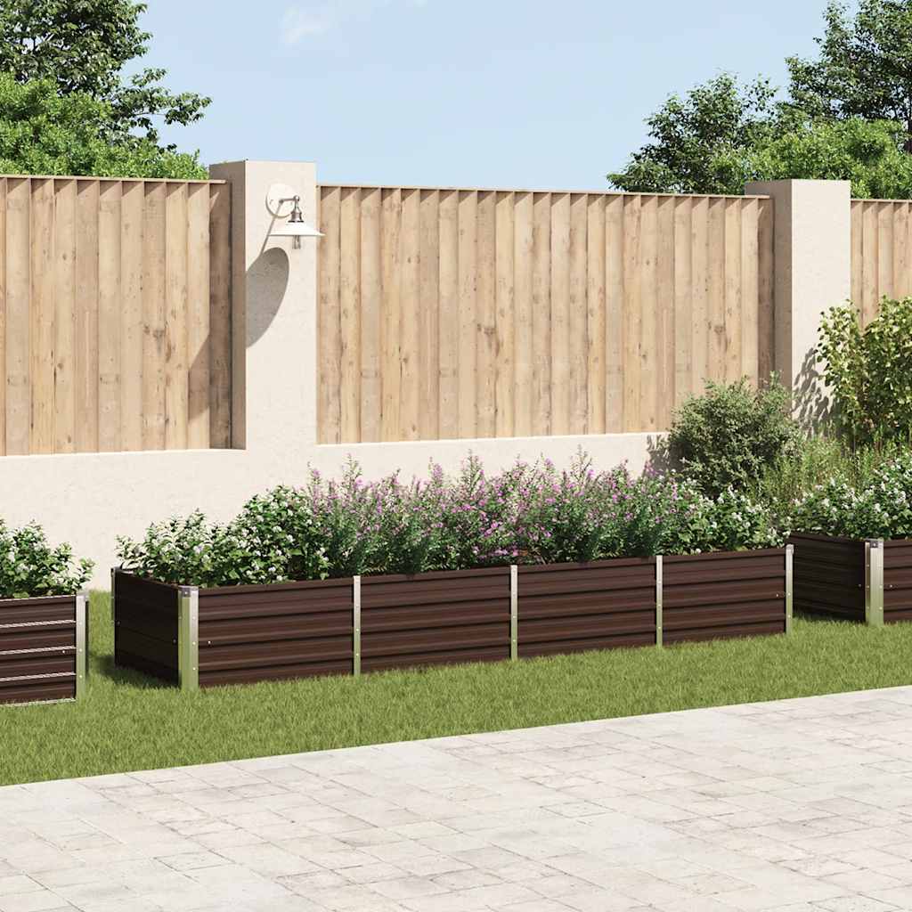 Povišena vrtna gredica smeđa 320 x 80 x 45 cm pocinčani čelik