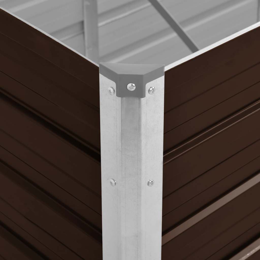 Povišena vrtna gredica smeđa 100 x 40 x 77 cm pocinčani čelik