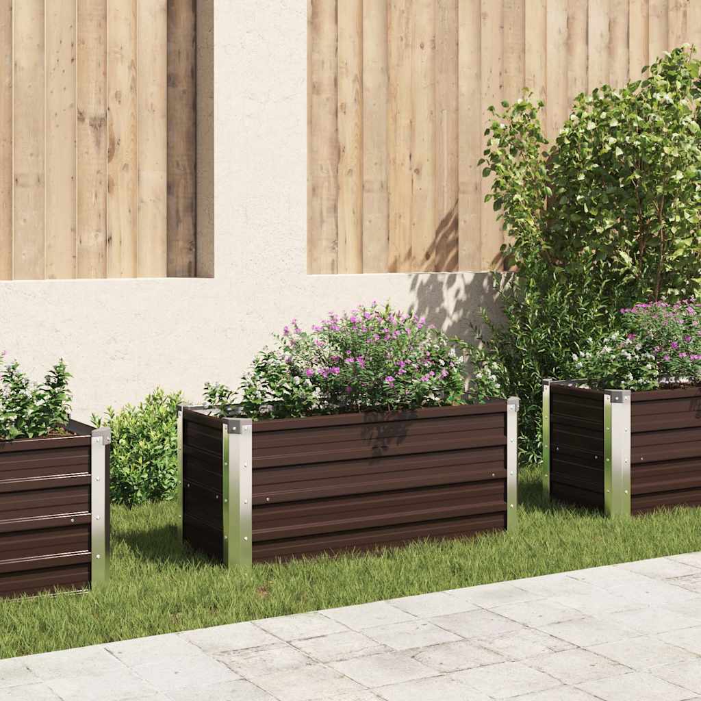 Povišena vrtna gredica smeđa 100 x 40 x 45 cm pocinčani čelik