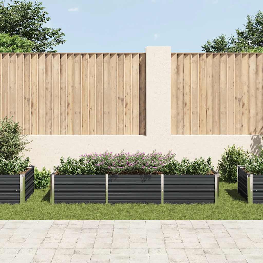 Povišena vrtna gredica antracit 240x80x45 cm pocinčani čelik