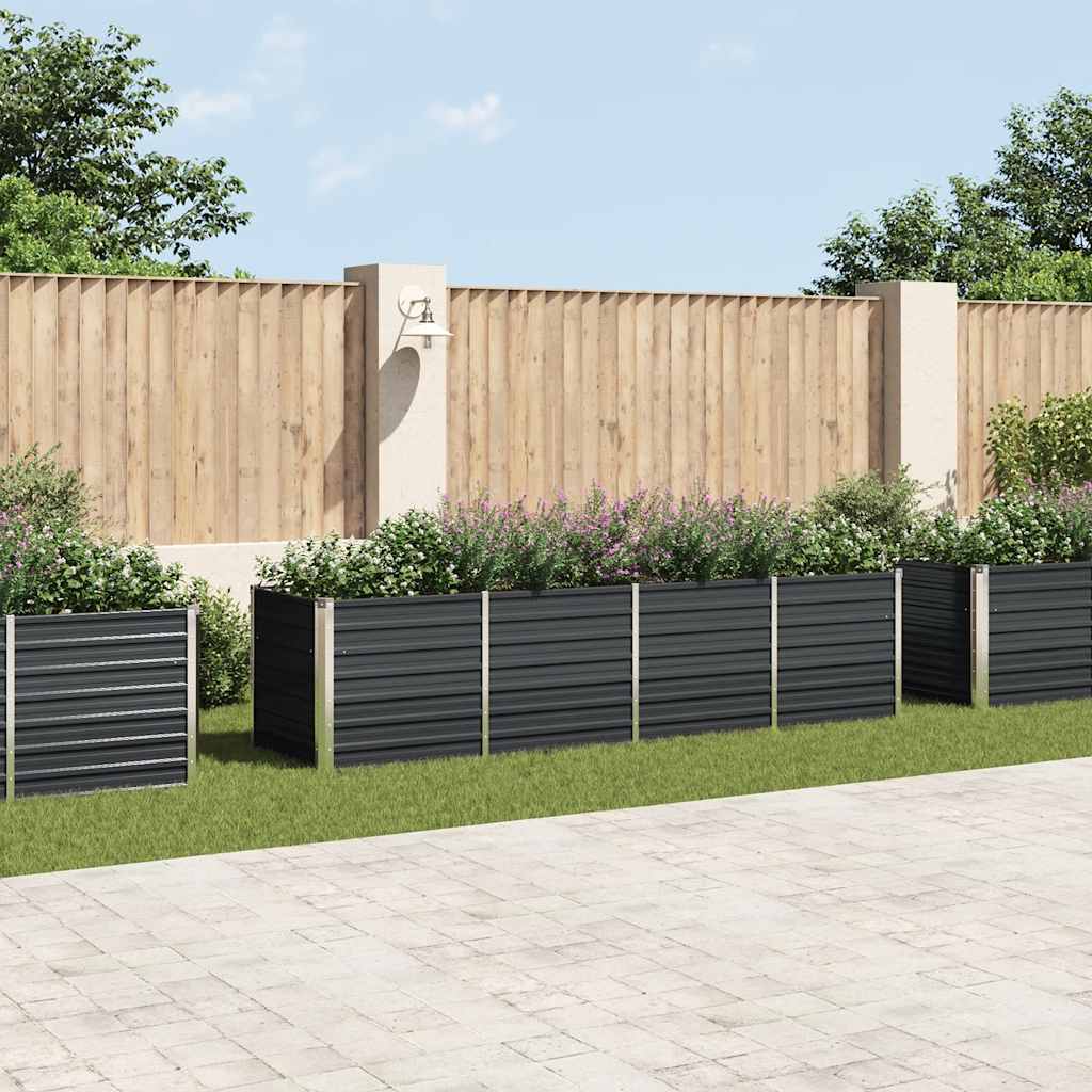 Povišena vrtna gredica antracit 320x80x77 cm pocinčani čelik