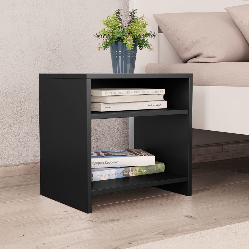Noćni ormarići 2 kom crni 40 x 30 x 40 cm od konstruiranog drva