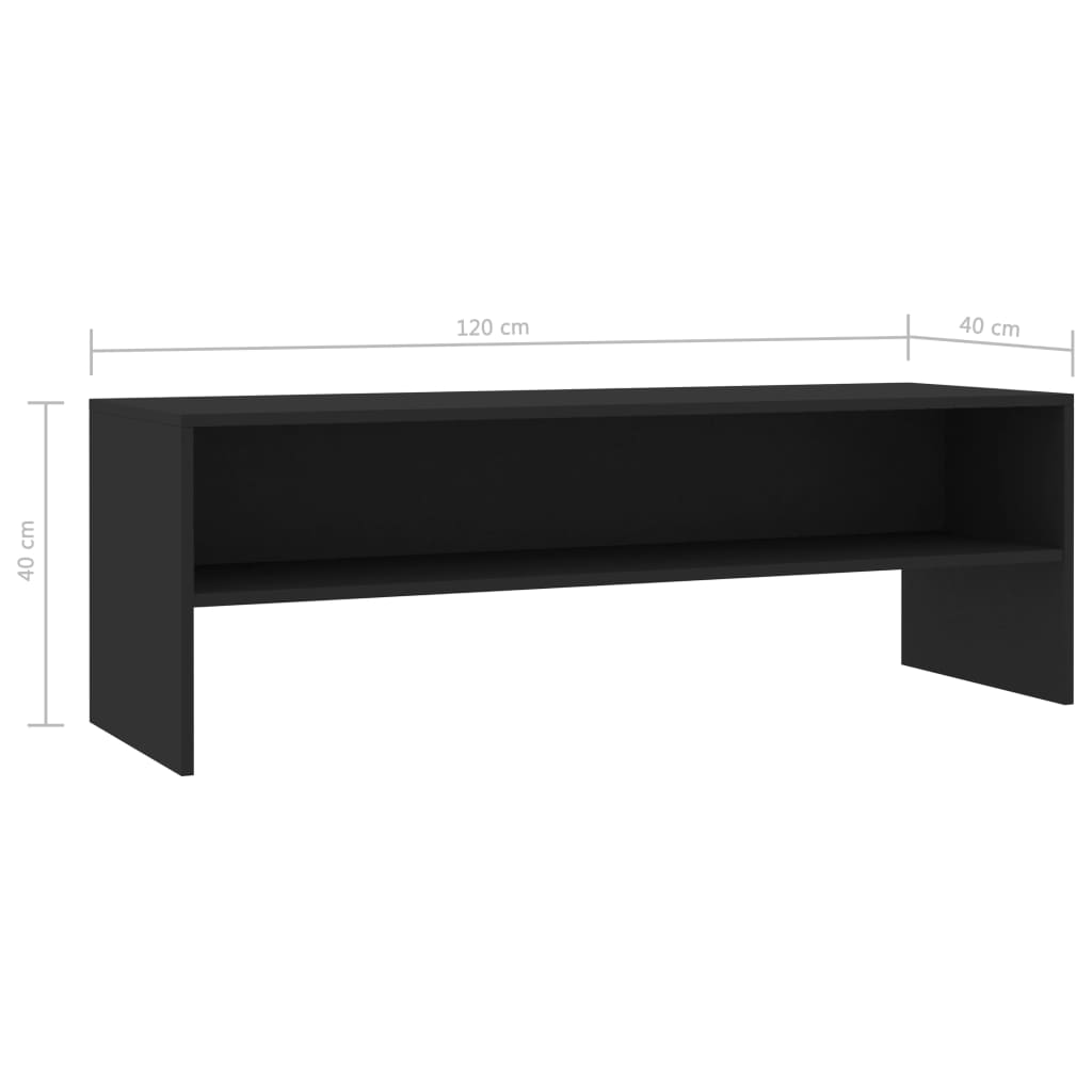 TV ormarić crni 120 x 40 x 40 cm konstruirano drvo