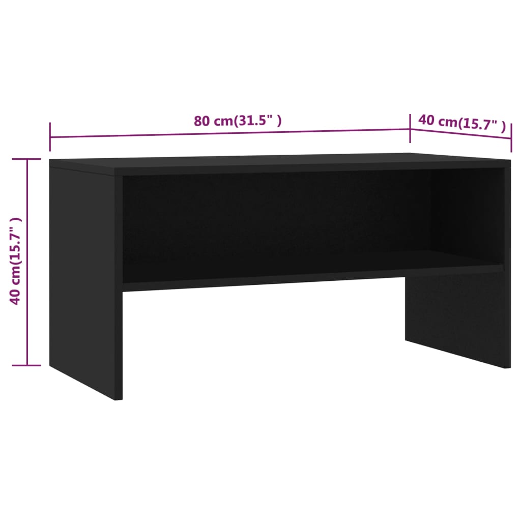 TV ormarić crni 80 x 40 x 40 cm konstruirano drvo