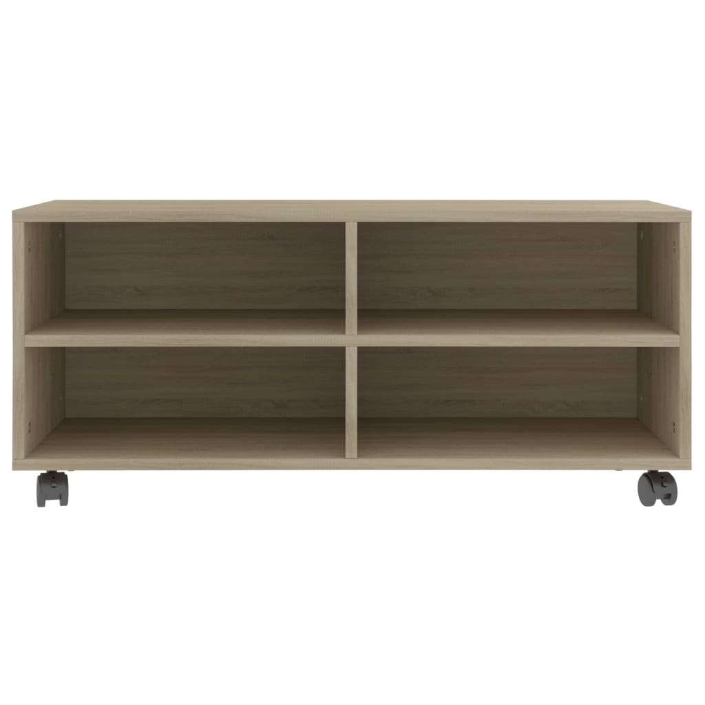 TV ormarić s kotačima boja hrasta 90x35x35 cm konstruirano drvo