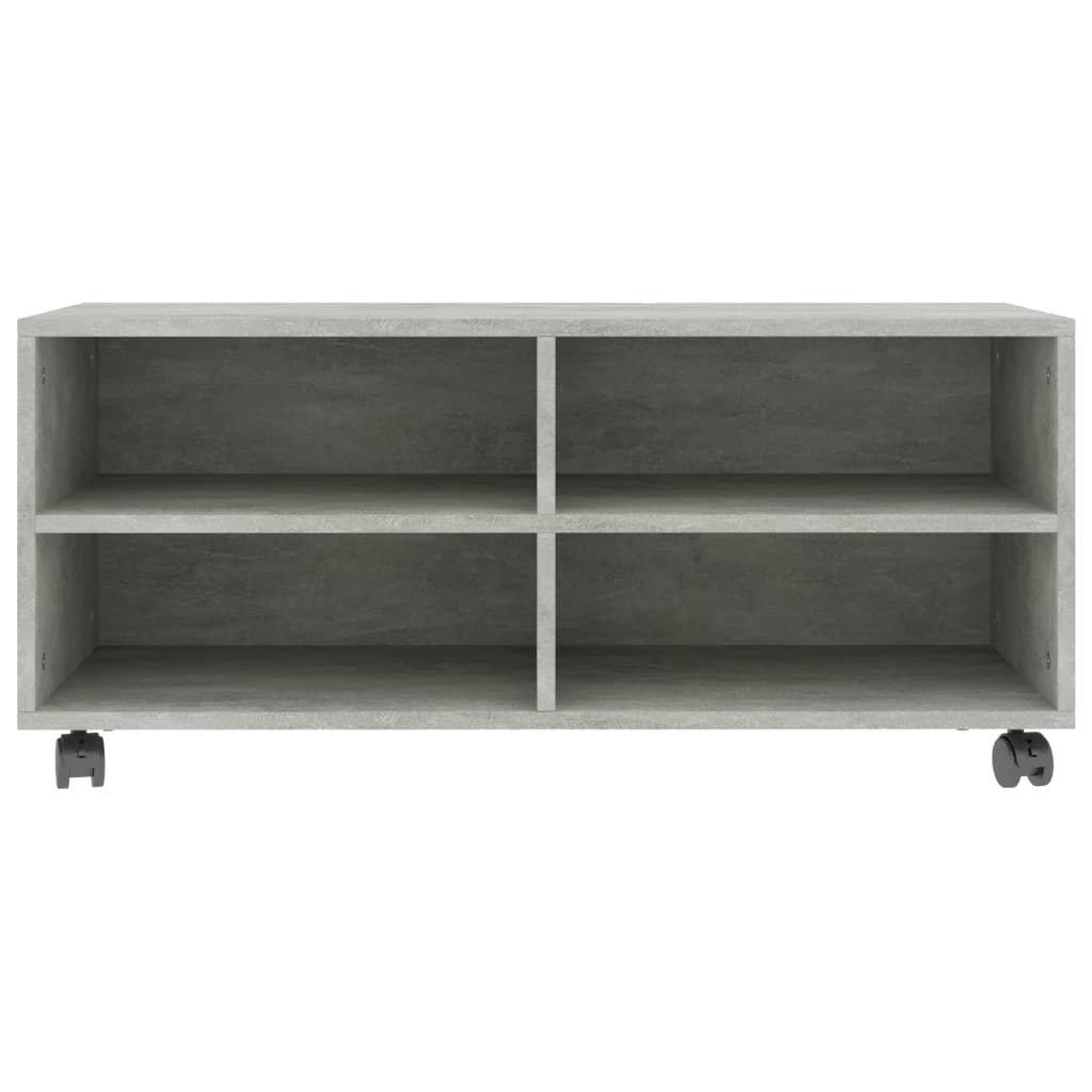 TV ormarić s kotačima boja betona 90x35x35 cm konstruirano drvo