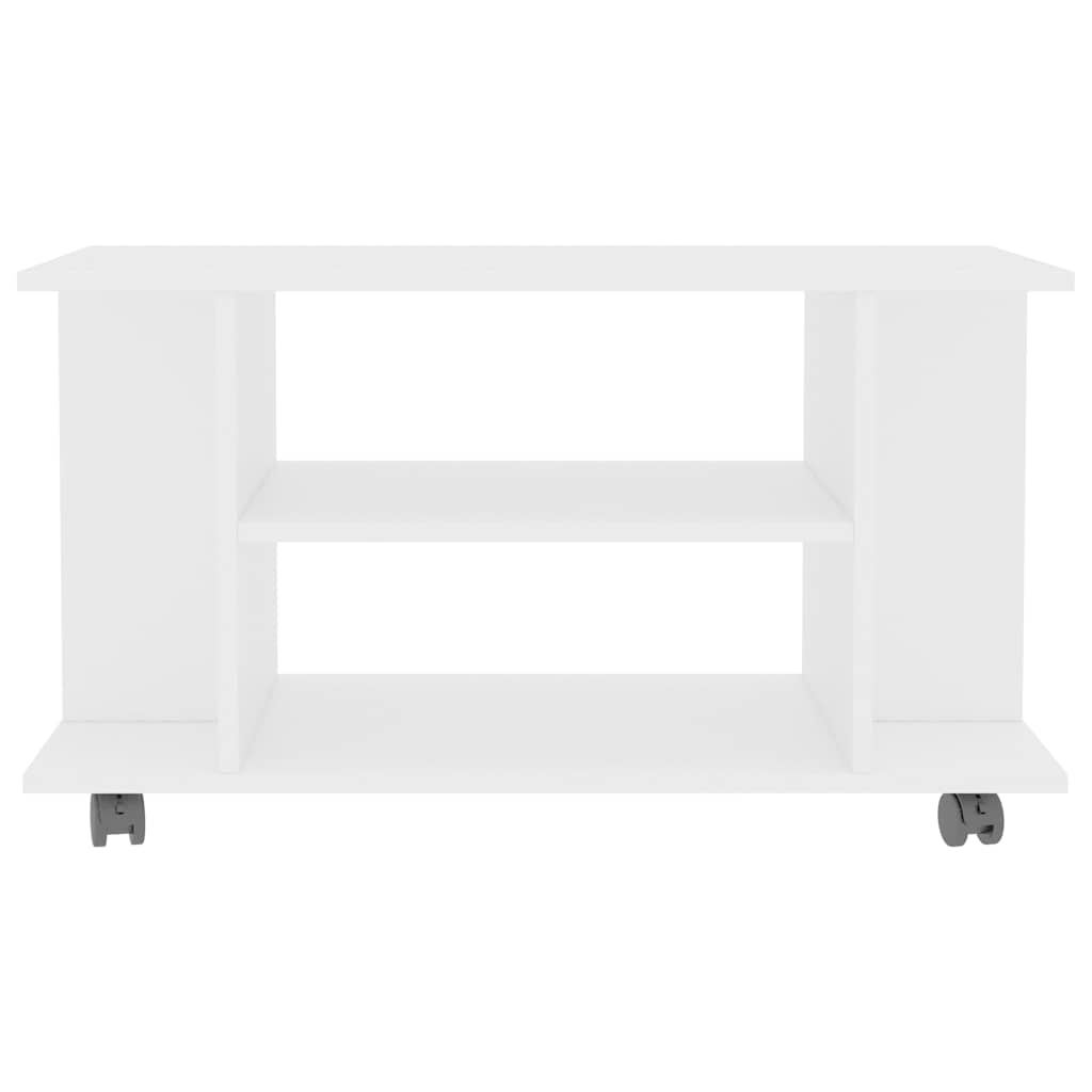 TV ormarić s kotačima bijeli 80 x 40 x 45 cm konstruirano drvo