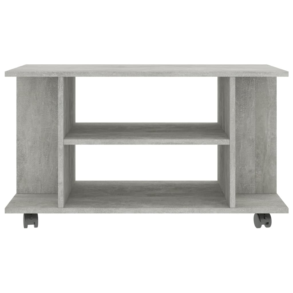 TV ormarić s kotačima boja betona 80x40x45 cm konstruirano drvo