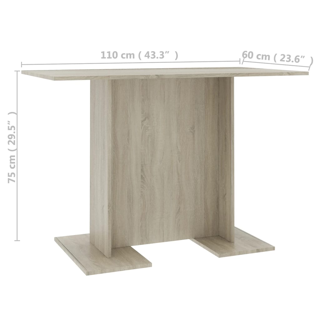 Blagovaonski stol boja hrasta sonome 110 x 60 x 75 cm drvena