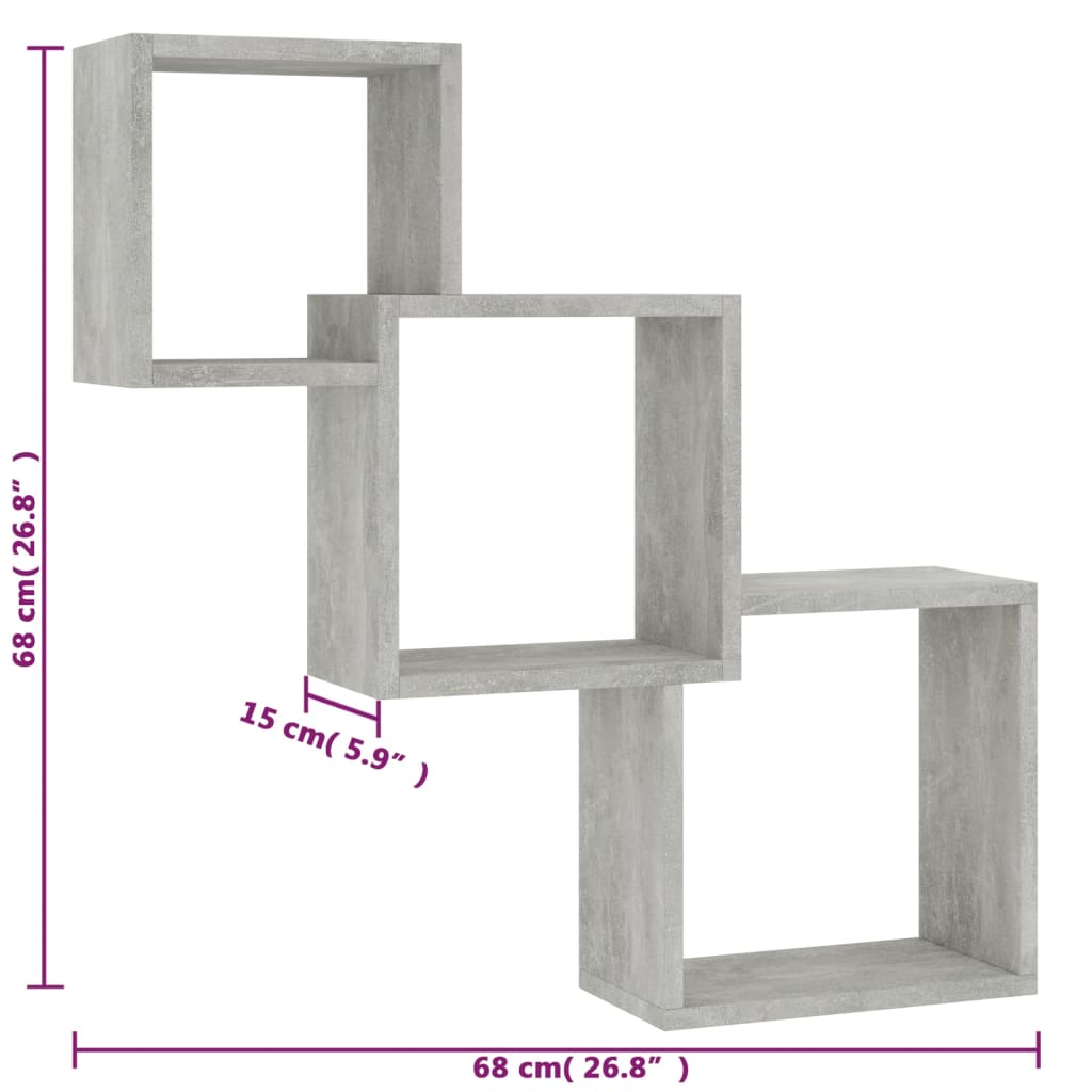 Kockaste zidne police 68x15x68 cm konstruirano drvo