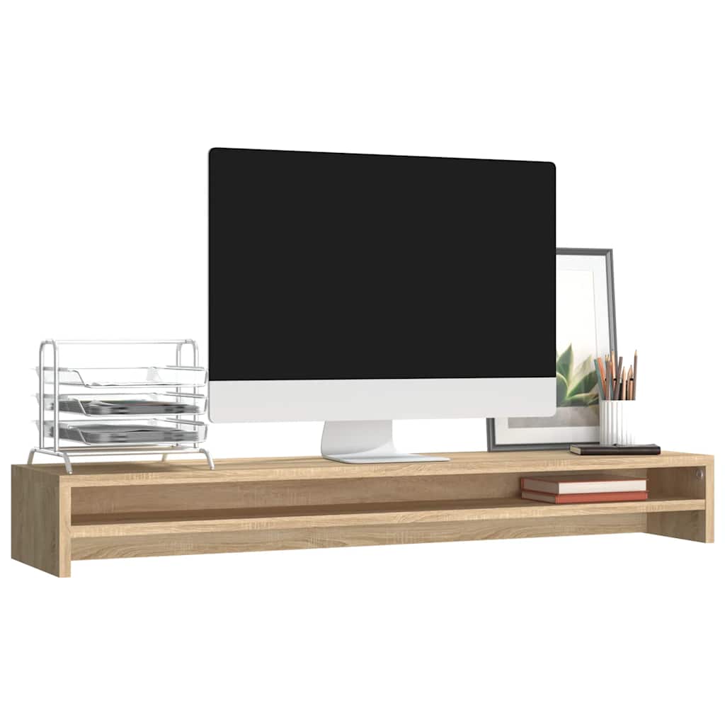 Stalak za monitor boja hrasta sonome 100 x 24 x 13 cm drvena