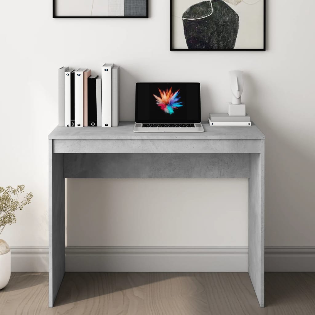 Radni stol boja betona 90 x 40 x 72 cm od konstruiranog drva