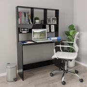 Radni stol s policama visoki sjaj crni 110x45x157 cm iverica