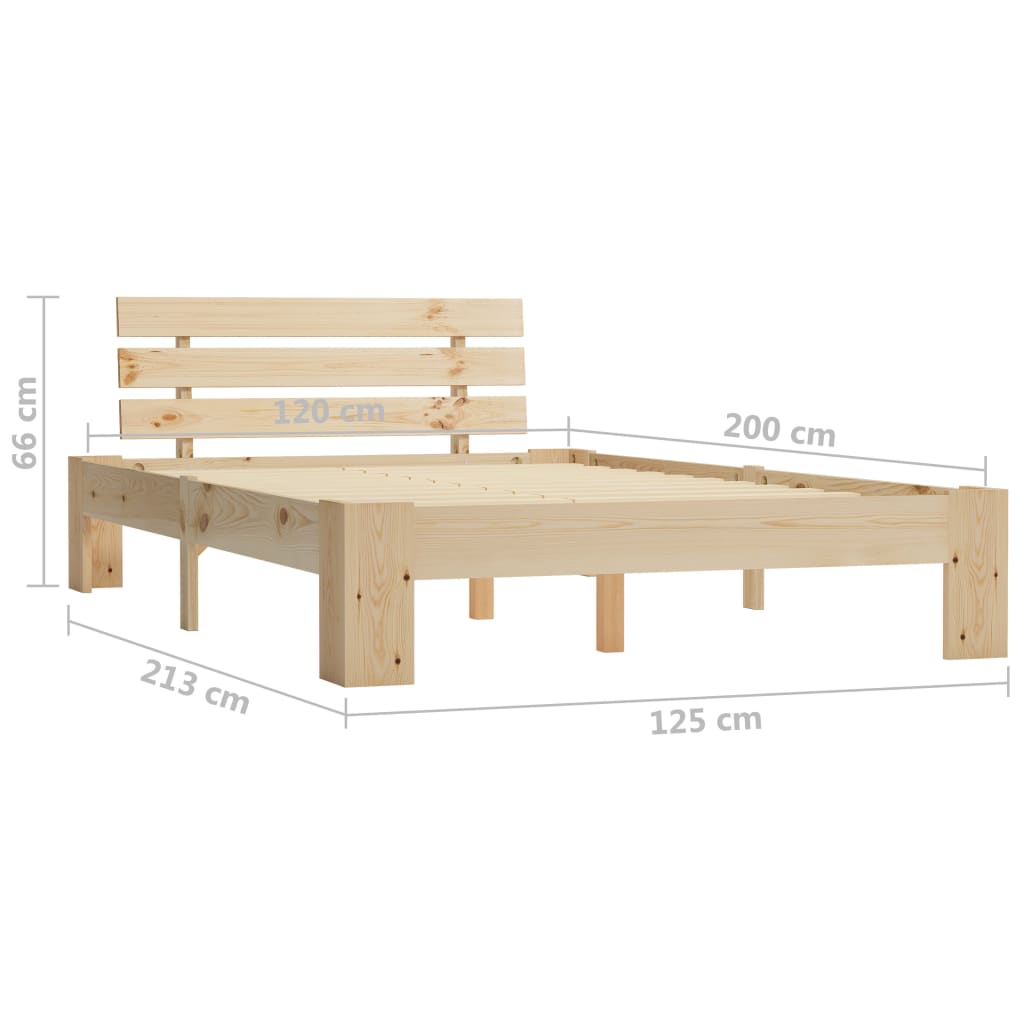Okvir za krevet od masivne borovine 120 x 200 cm