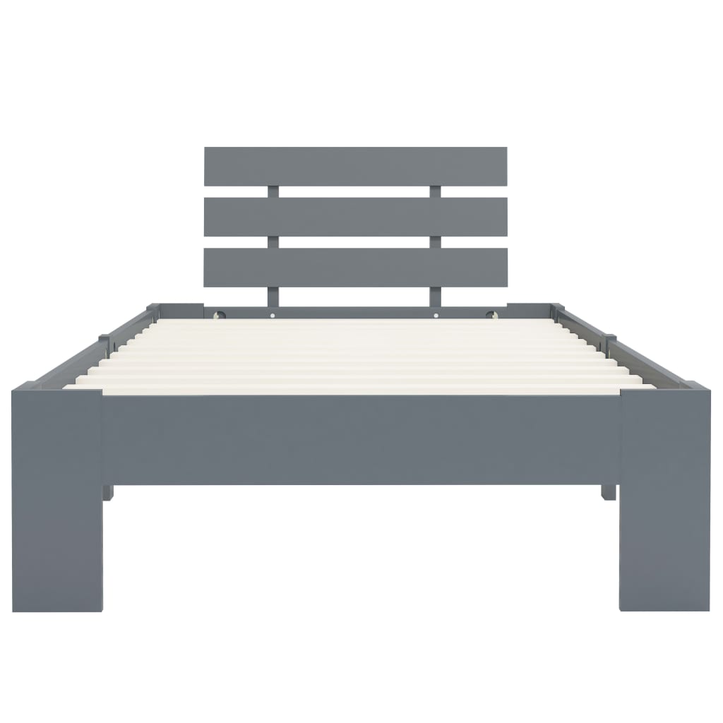 Okvir za krevet od masivne borovine sivi 100 x 200 cm