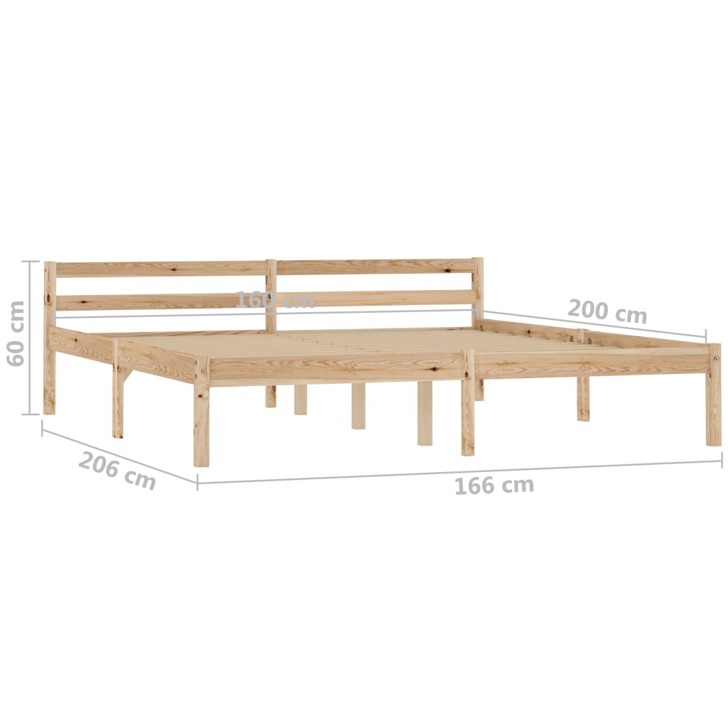Okvir za krevet od masivne borovine 160 x 200 cm
