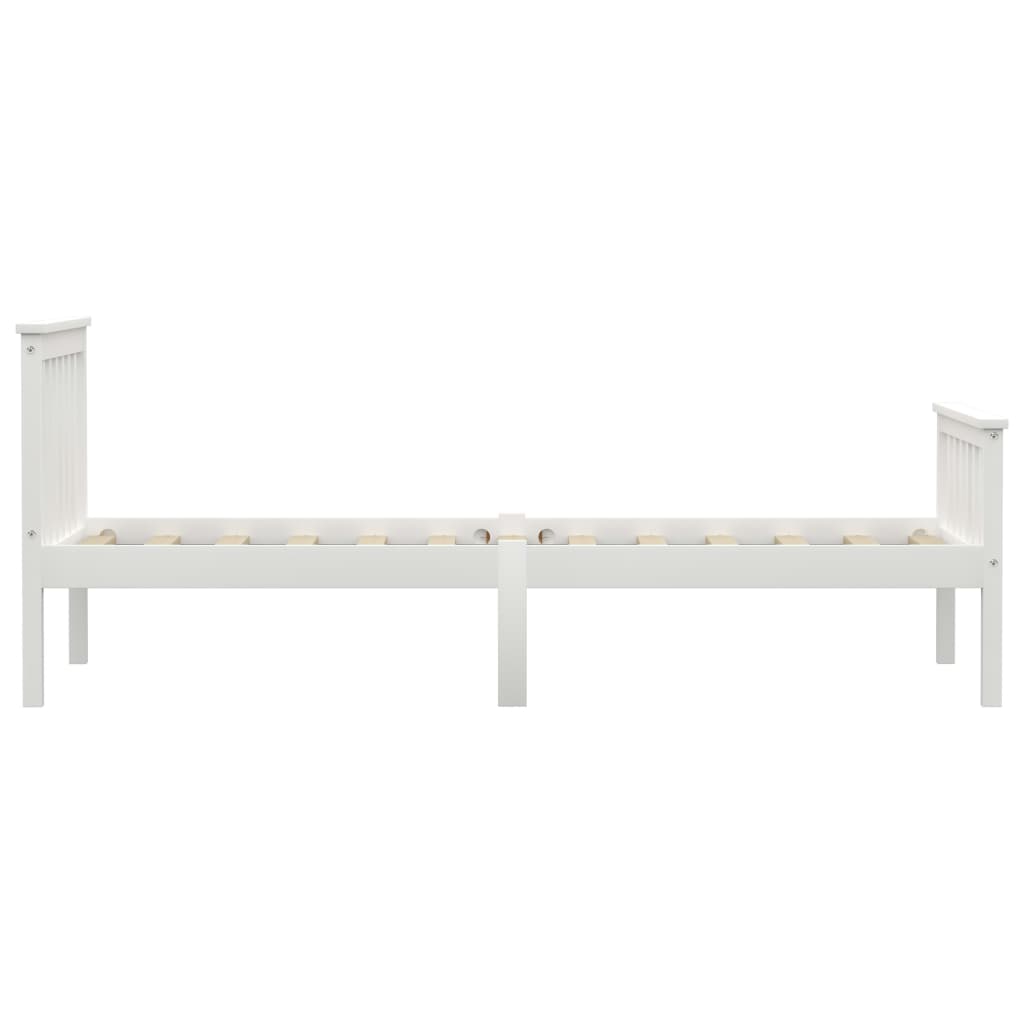 Okvir za krevet od masivne borovine bijeli 100 x 200 cm