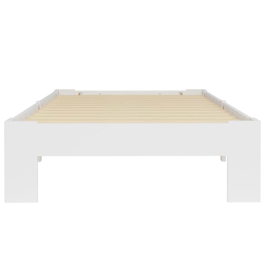 Okvir za krevet od masivne borovine bijeli 90 x 200 cm