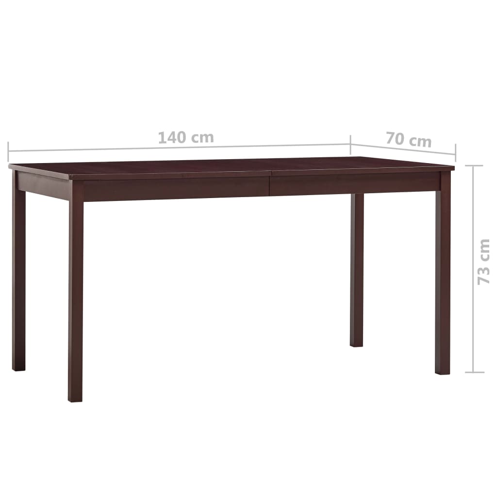 Blagavaonski stol tamnosmeđi 140 x 70 x 73 cm od borovine