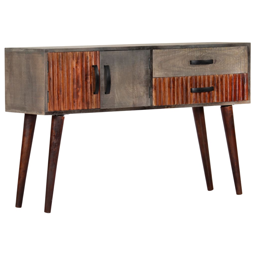 Konzolni stol sivi 120 x 35 x 75 cm grubo masivno drvo manga