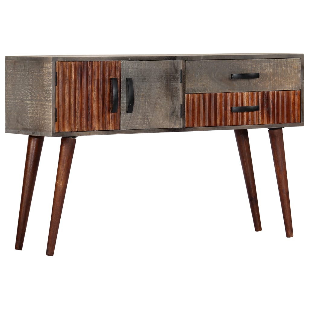 Konzolni stol sivi 120 x 35 x 75 cm grubo masivno drvo manga
