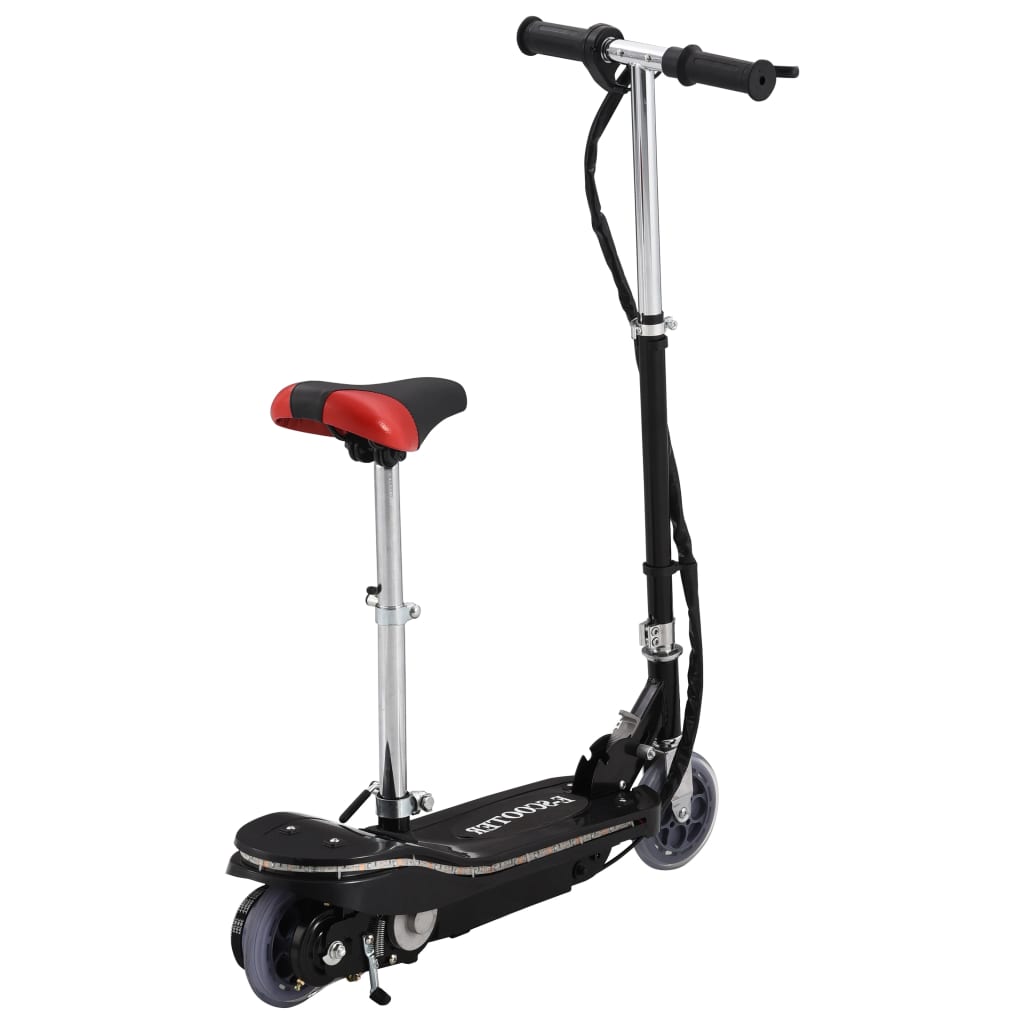 Dječji romobil sa sjedalom i LED svjetlima 120 W crni