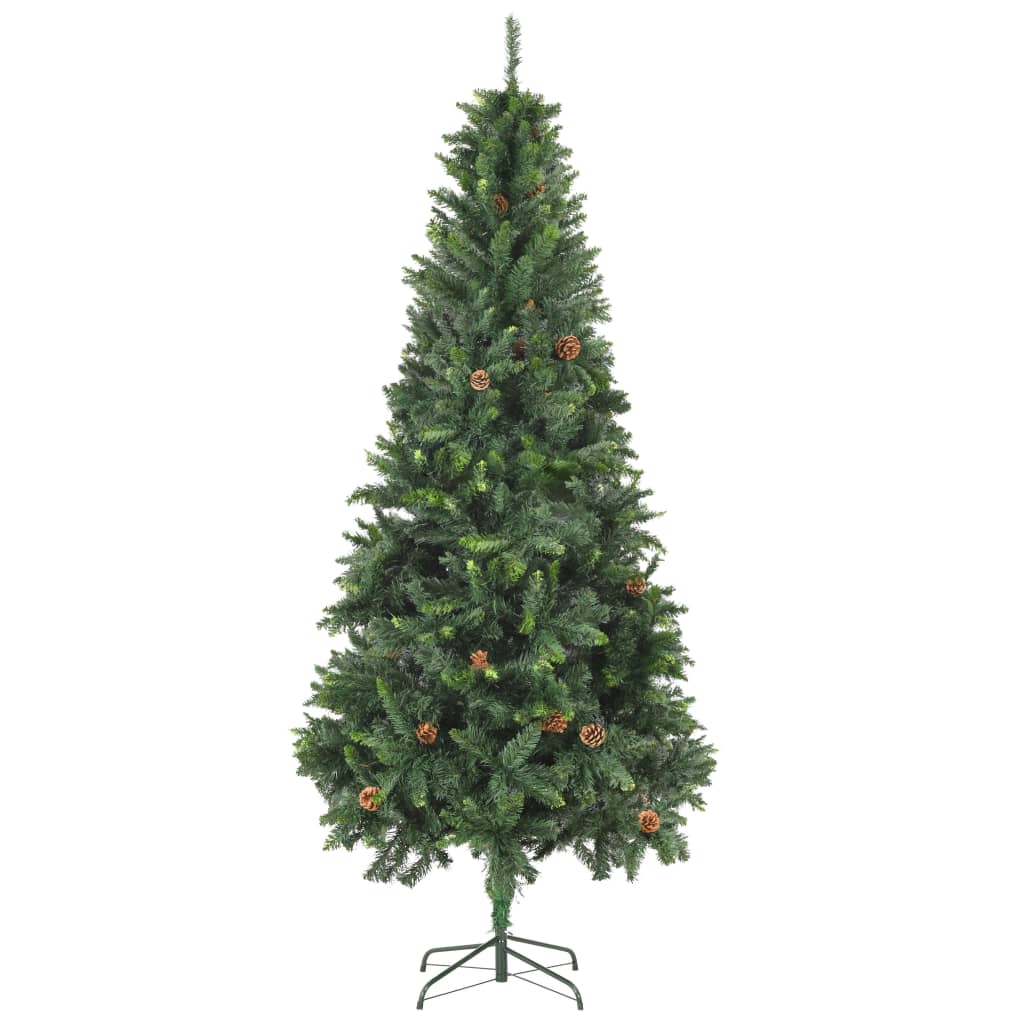 Umjetno božićno drvce sa šiškama zeleno 210 cm