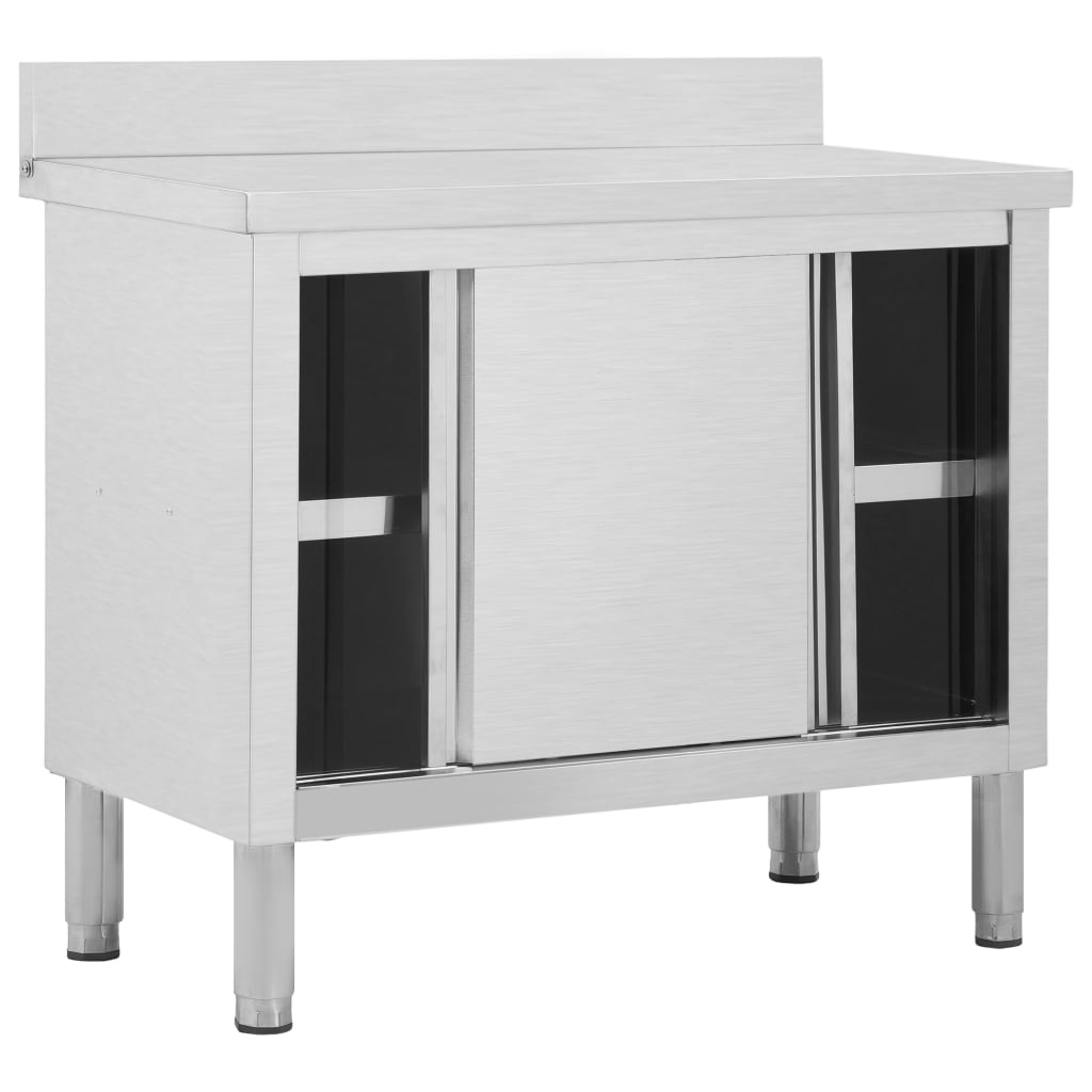 Radni stol s kliznim vratima 100 x 50 x (95 - 97) cm od čelika