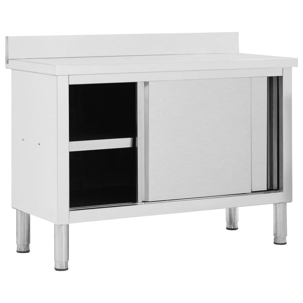 Radni stol s kliznim vratima 120 x 50 x (95 - 97) cm od čelika