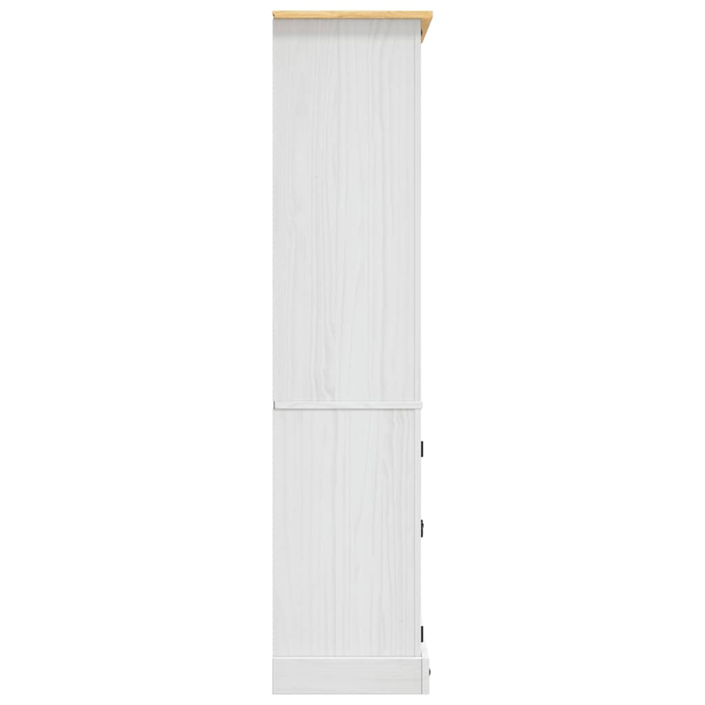 Kredenc od borovine meksički stil Corona bijeli 80x40x170 cm